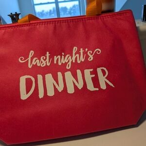 Insulated Thermal Lunch Tote Bag Pink - Last Night's Dinner Design NWT